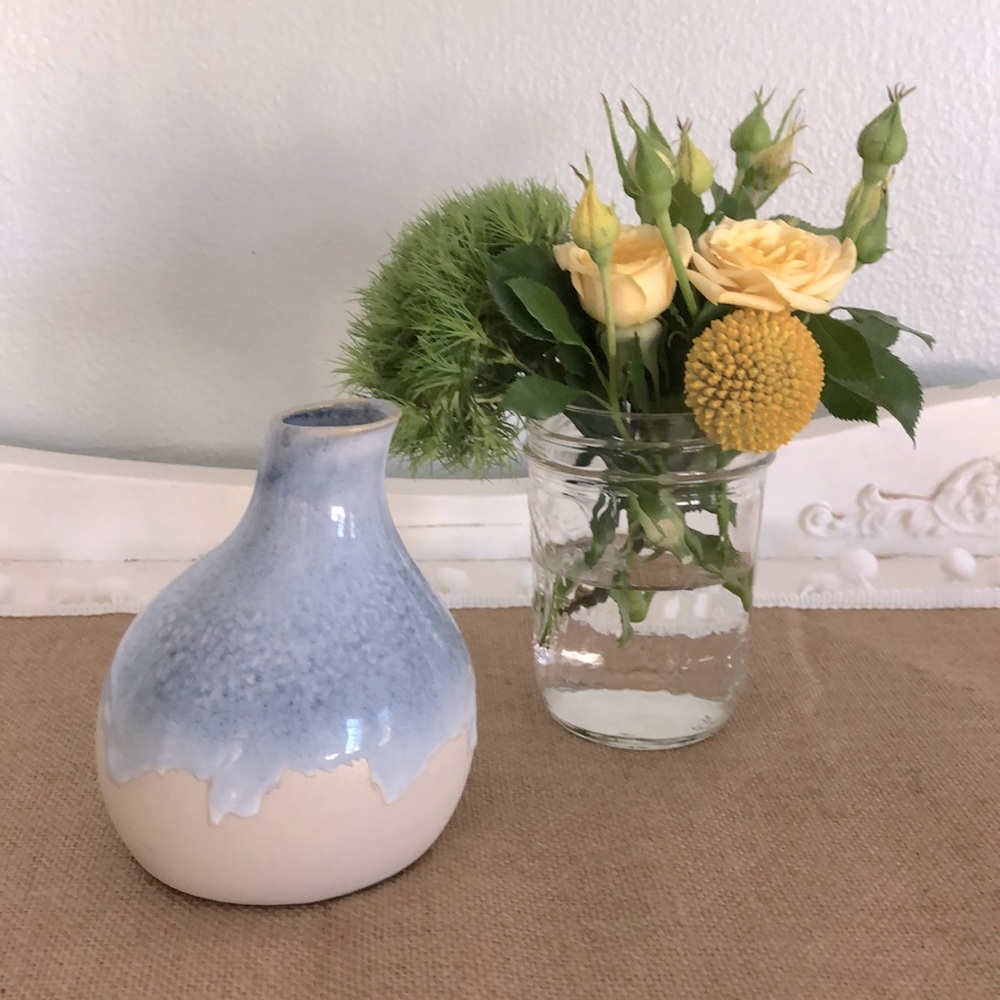 Terrain by Anthropologie drip bud vase blue